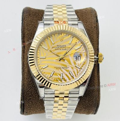 VRS Factory Replica Rolex Datejust II Yellow Palm Face Two Tone 41mm Watch